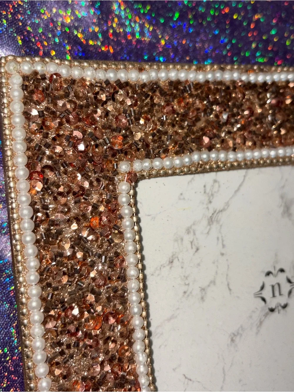 Rose Gold Beaded Picture Frames